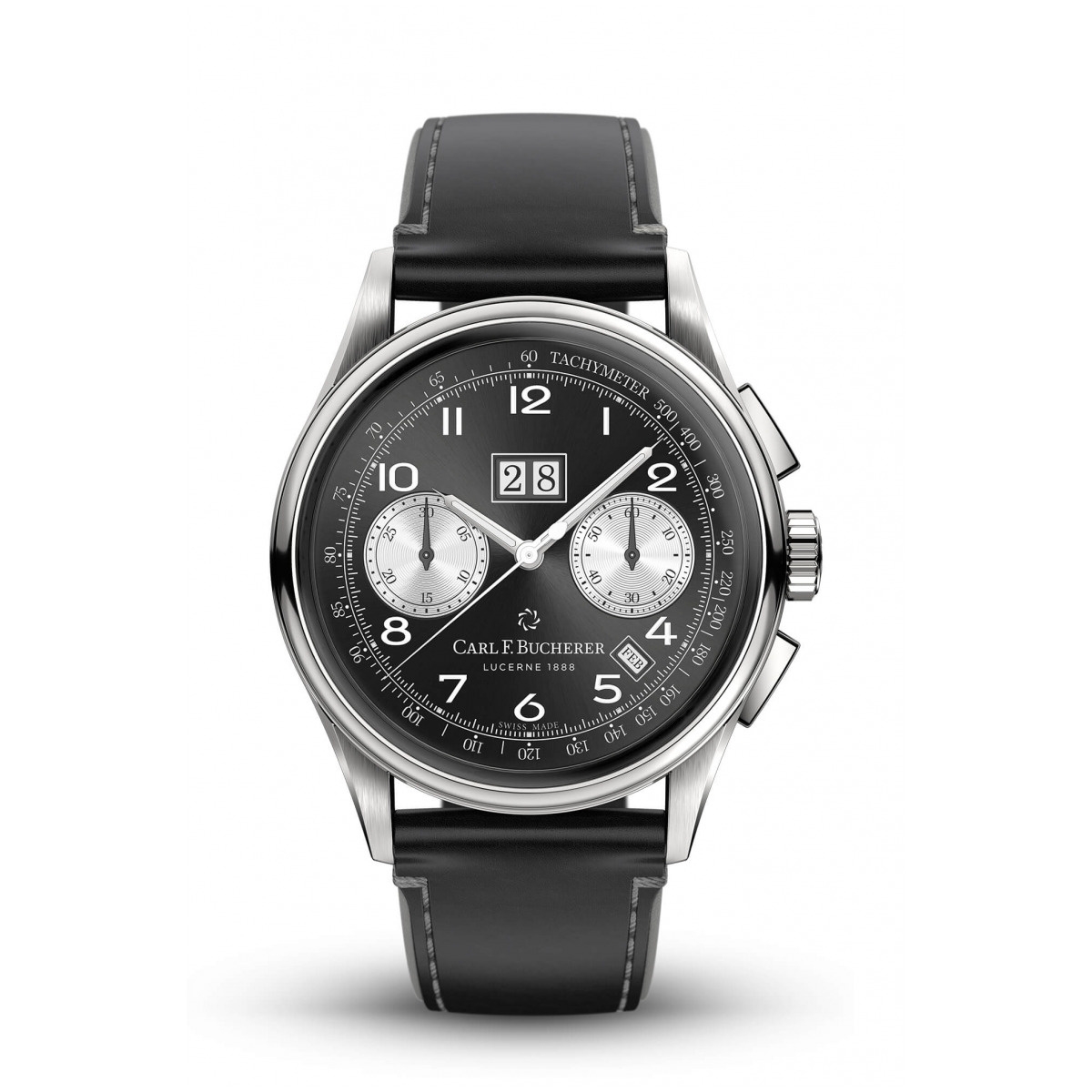 Carl F. Bucherer 00.10803.08.32.01 : Heritage Bicompax Annual Stainless Steel / Black