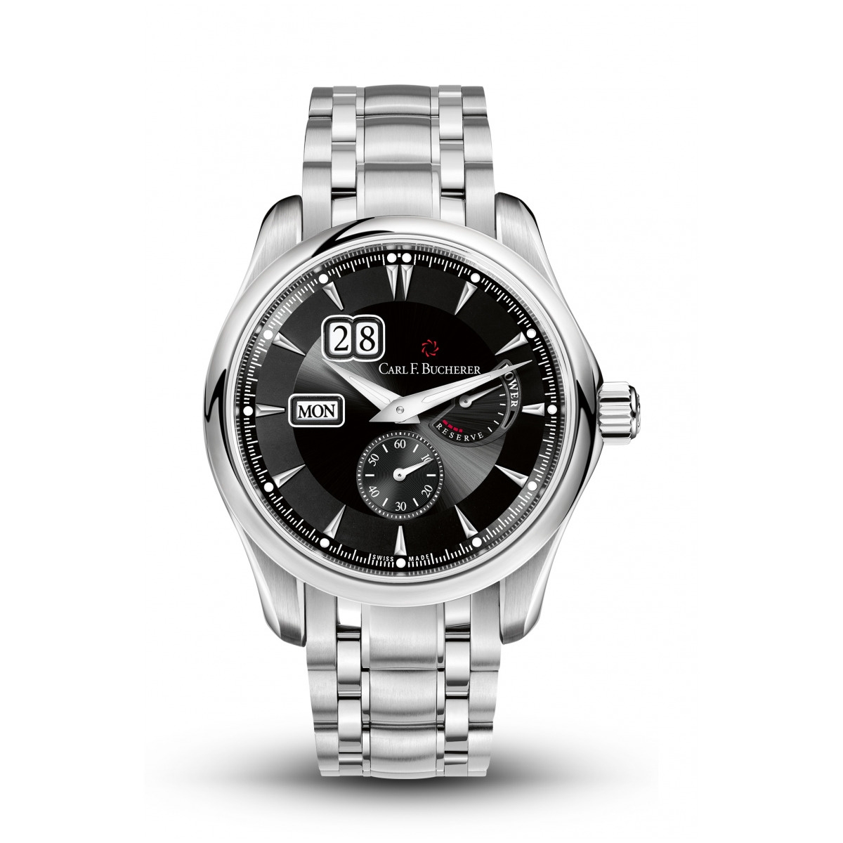 Carl F. Bucherer 00.10912.08.33.21 : Manero PowerReserve Stainless Steel / Black / Bracelet