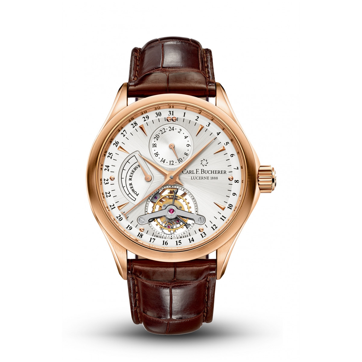 Carl F. Bucherer 00.10918.03.13.01 : Manero Tourbillon Rose Gold / Silver