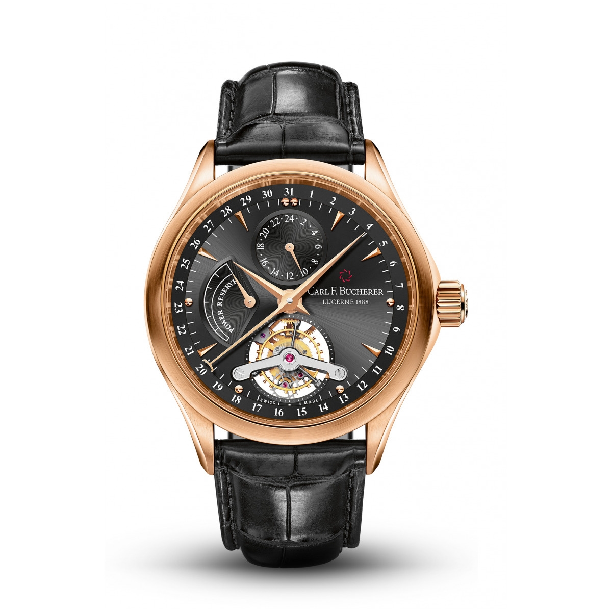 Carl F. Bucherer 00.10918.03.33.01 : Manero Tourbillon Rose Gold / Black