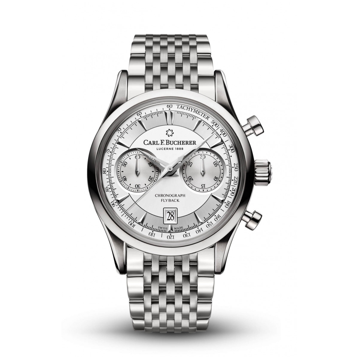 Carl F. Bucherer 00.10919.08.13.21 : Manero Flyback Stainless Steel / Silver / Bracelet