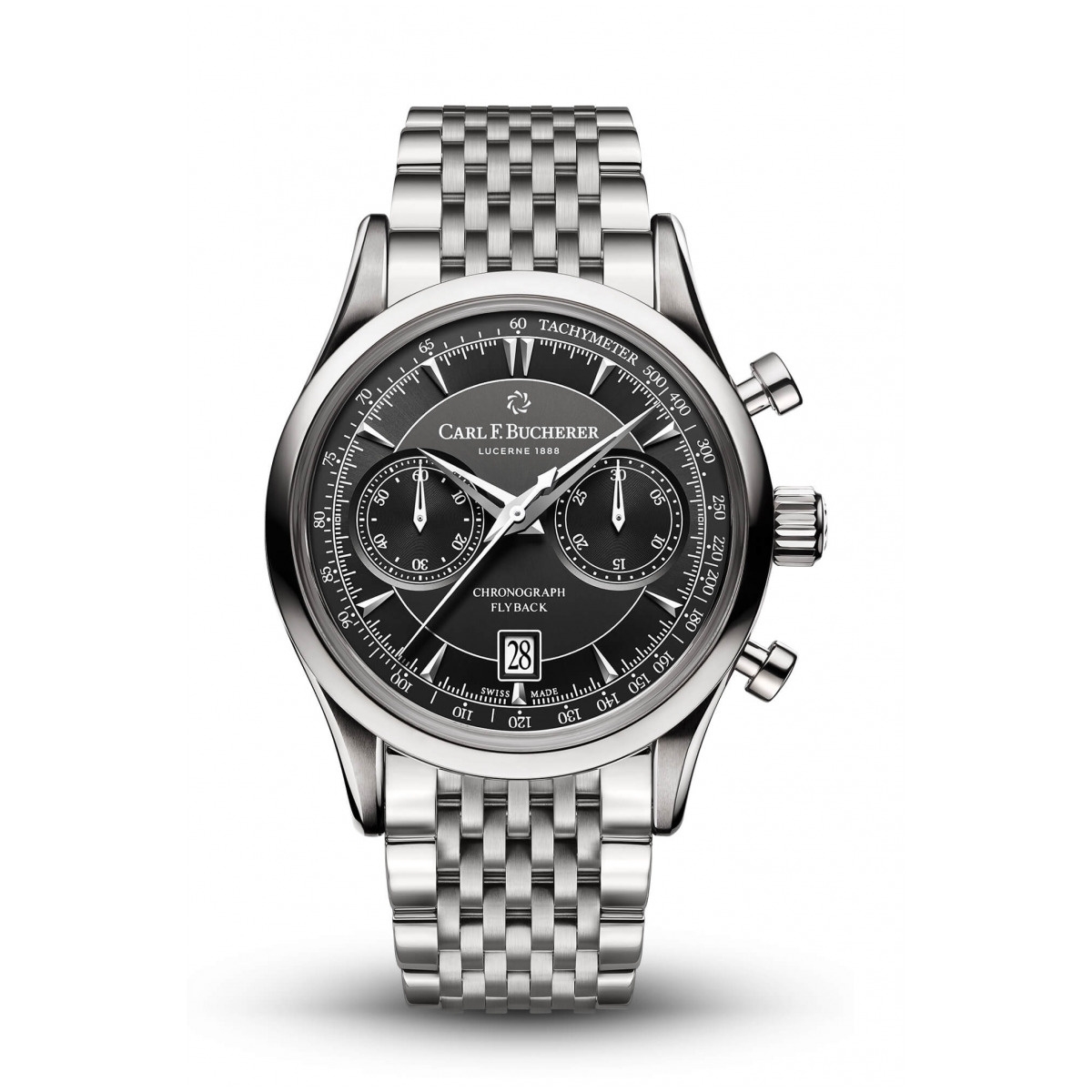 Carl F. Bucherer 00.10919.08.33.21 : Manero Flyback Stainless Steel / Black / Bracelet