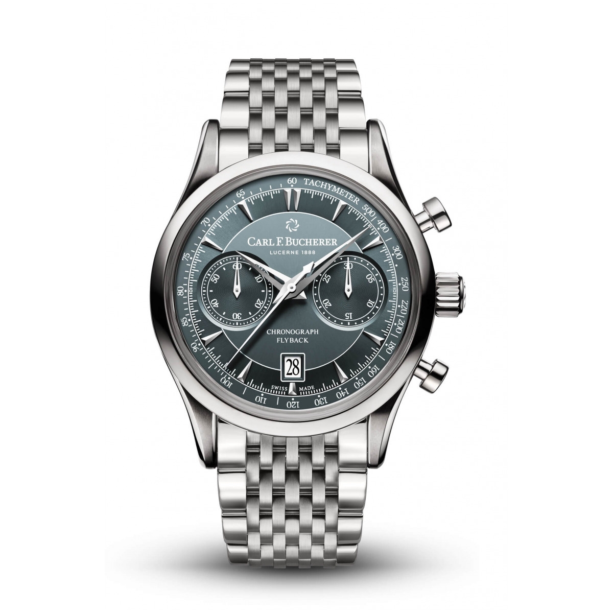 Carl F. Bucherer 00.10919.08.93.21 : Manero Flyback Stainless Steel / Grey / Bracelet