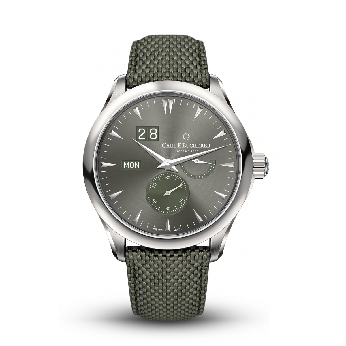 Carl F. Bucherer 00.10926.08.93.01 : Manero Peripheral BigDate Stainless Steel / Grey