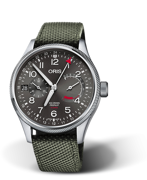 Oris 01 114 7746 4063-Set 5 22 14FC : Big Crown ProPilot Calibre 114 Stainless Steel / Grey / Textile