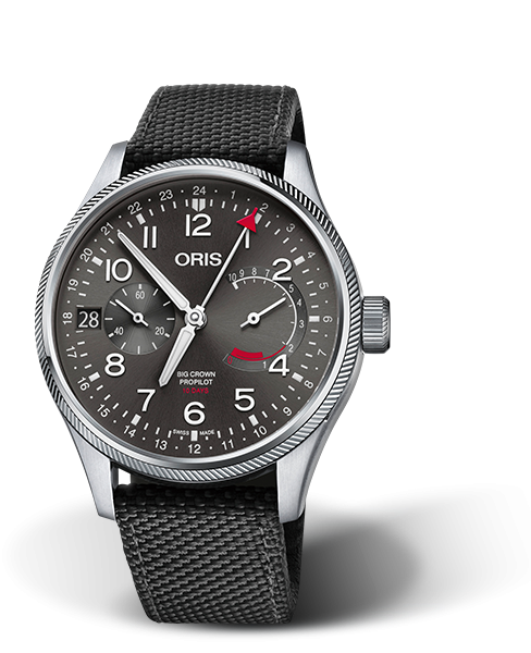 Oris 01 114 7746 4063-Set 5 22 15FC : Big Crown ProPilot Calibre 114 Stainless Steel / Grey / Textile