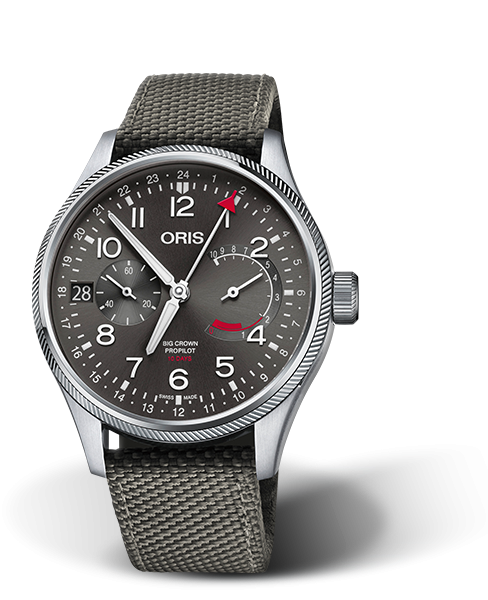 Oris 01 114 7746 4063-Set 5 22 17FC : Big Crown ProPilot Calibre 114 Stainless Steel / Grey / Textile