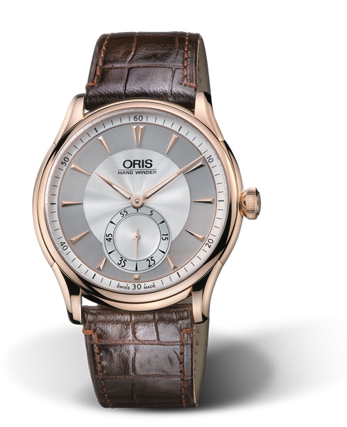 Oris 01 396 7580 6051-Set : Artelier Hand Winding Small Second 40 Rose Gold / Silver