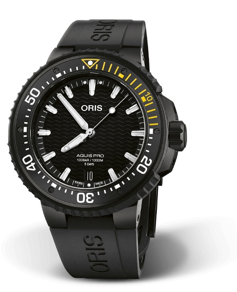 Oris 01 400 7767 7754-07 426 64BTEB : AquisPro Date Calibre 400 Titanium - DLC / Black / Rubber