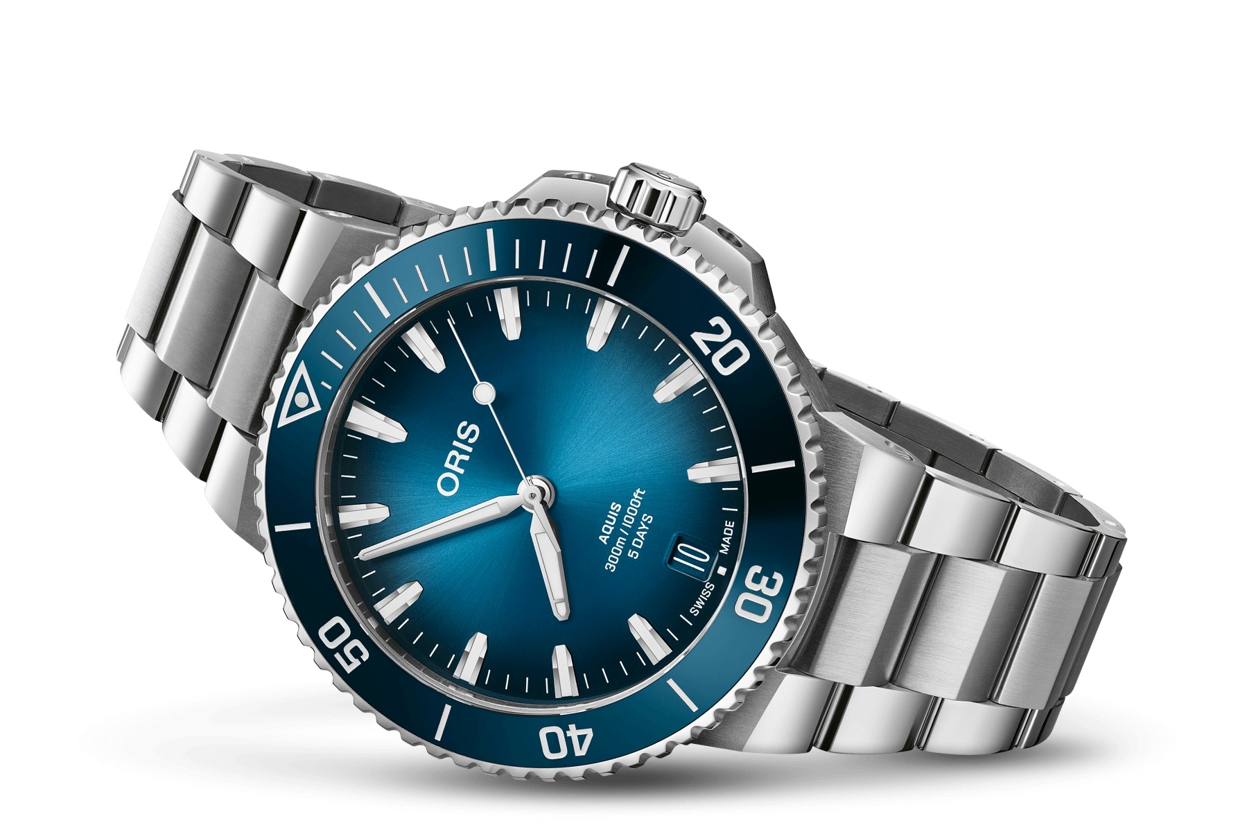 Oris 01 400 7790 4135-07 8 23 02PEB : Aquis Date Calibre 400 43.5 Stainless Steel / Blue / Bracelet