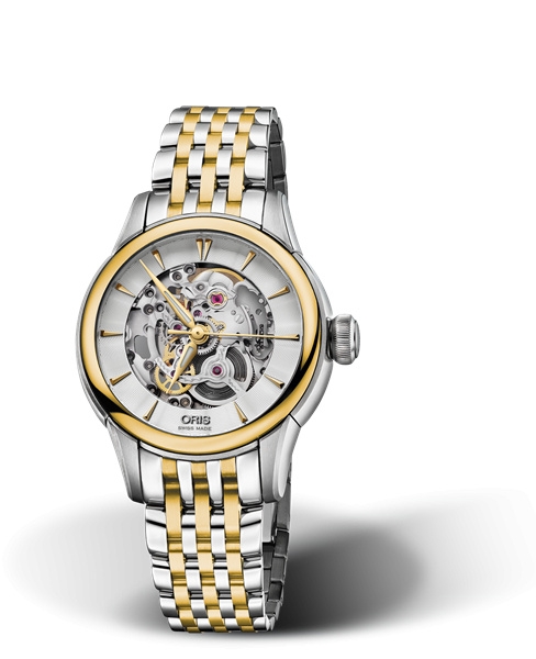 Oris 01 560 7687 4351-07 8 14 78 : Artelier Skeleton 31 Stainless Steel - Yellow Gold / Bracelet