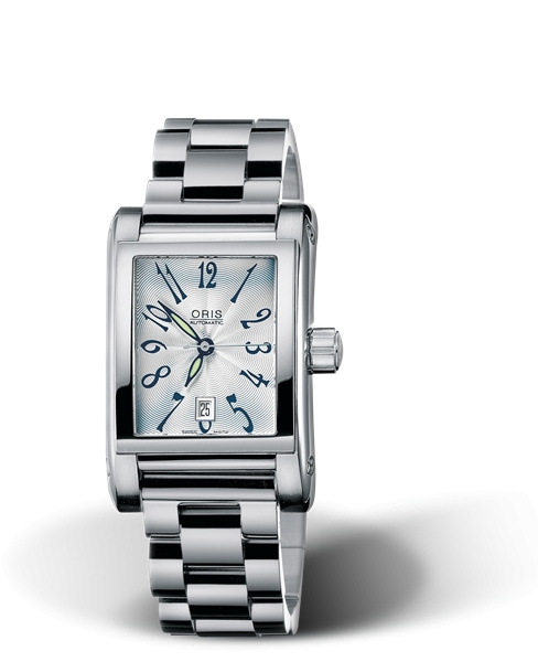 Oris 01 561 7526 4061-07 8 16 68 : Rectangular Date 24 Stainless Steel / Silver - Arabic / Bracelet