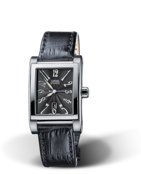Oris 01 561 7526 4064-07 5 16 44FC : Rectangular Date 24 Stainless Steel / Black - Arabic