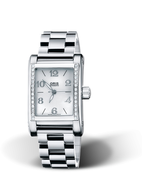 Oris 01 561 7536 4951-07 8 16 68 : Rectangular Diamonds 24 Stainless Steel / MOP / Bracelet