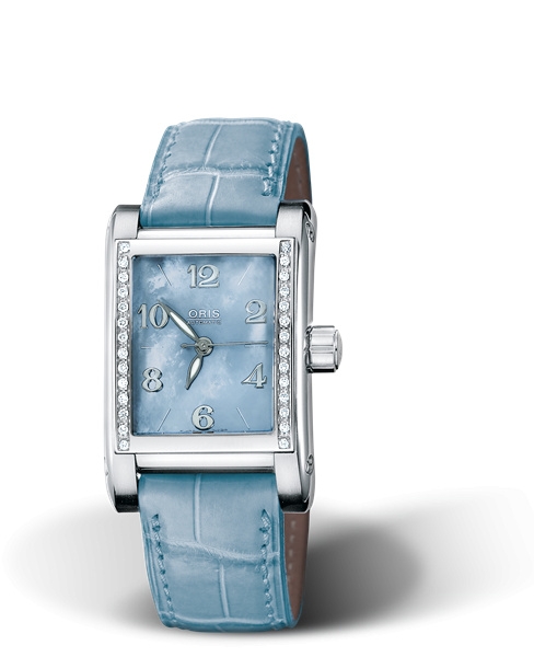 Oris 01 561 7536 4955-07 5 16 91FC : Rectangular Diamonds 24 Stainless Steel / Blue MOP