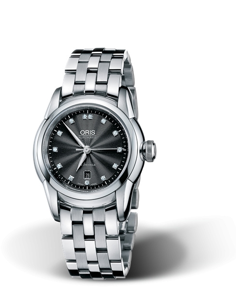 Oris 01 561 7548 4094-07 8 16 71 : Artelier Date Diamonds 31 Stainless Steel / Black / Bracelet