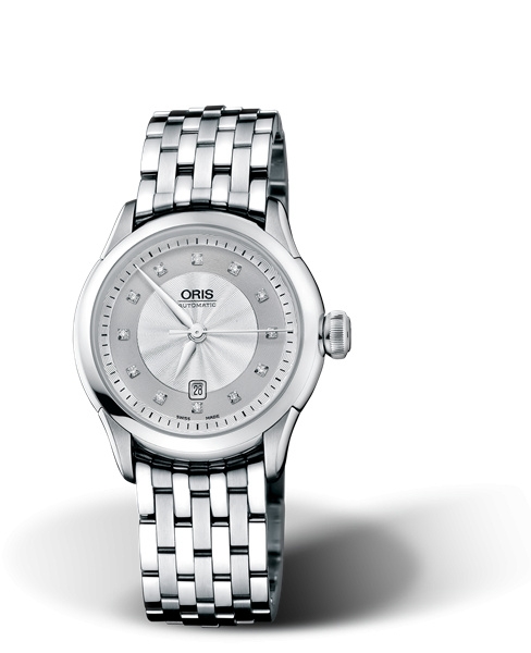 Oris 01 561 7604 4091-07 8 16 73 : Artelier Date Diamonds Stainless Steel / Silver / Bracelet