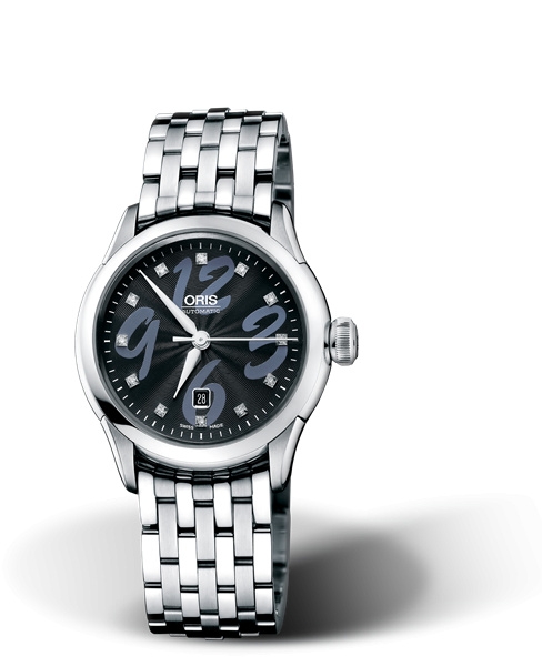 Oris 01 561 7604 4094-07 8 16 73 : Artelier Date Diamonds 31 Stainless Steel / Black / Bracelet