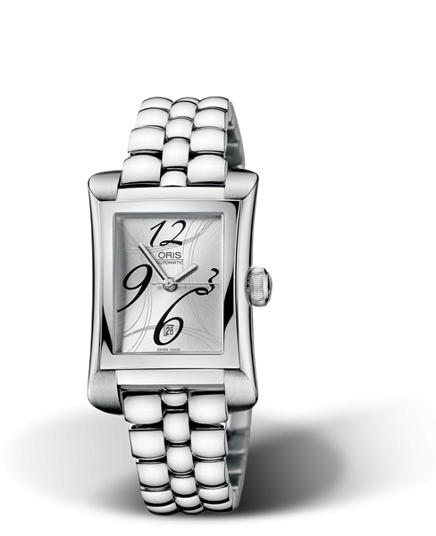 Oris 01 561 7620 4061-07 8 16 75 : Rectangular Date 25.9 Stainless Steel / Silver / Bracelet