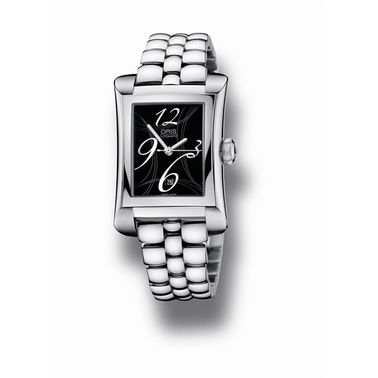 Oris 01 561 7620 4064-07 8 16 75 : Rectangular Date 25.9 Stainless Steel / Black / Bracelet