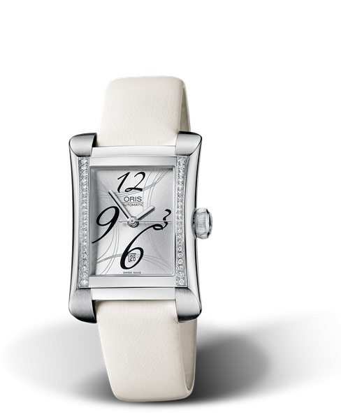 Oris 01 561 7621 4961-07 5 16 74 : Rectangular Date Diamonds 25.9 Stainless Steel / Silver