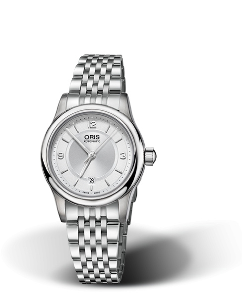 Oris 01 561 7650 4031-07 8 14 10 : Classic Date Lady 28.5 Stainless Steel / Silver / Bracelet