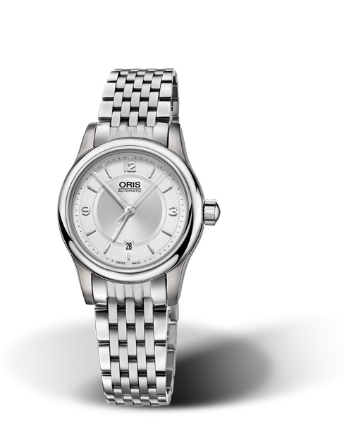 Oris 01 561 7650 4031-07 8 14 61 : Classic Date Lady 28.5 Stainless Steel / Silver / Bracelet