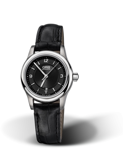 Oris 01 561 7650 4034-07 5 14 11 : Classic Date Lady 28.5 Stainless Steel - Black
