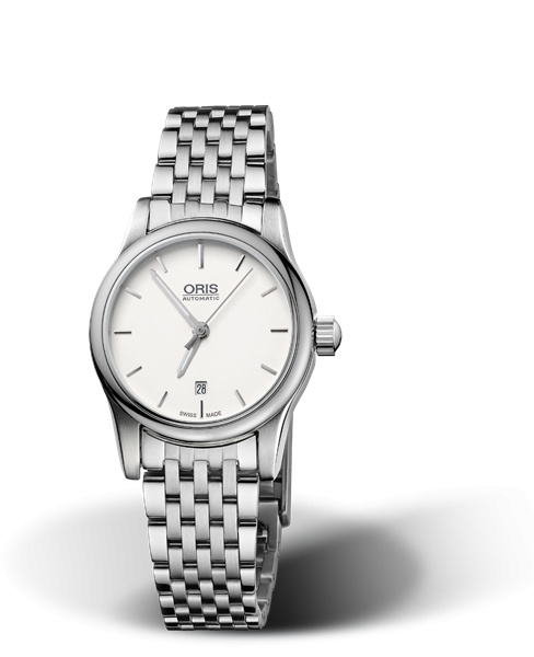 Oris 01 561 7650 4051-07 8 14 61 : Classic Date Lady 28.5 Stainless Steel / Silver / Bracelet