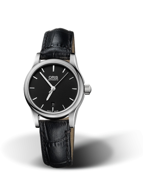 Oris 01 561 7650 4054-07 5 14 11 : Classic Date Lady 28.5 Stainless Steel / Black