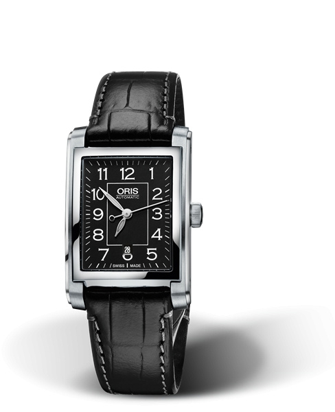Oris 01 561 7656 4034-07 5 17 71FC : Rectangular Date 24.5 Stainless Steel / Black - Arabic