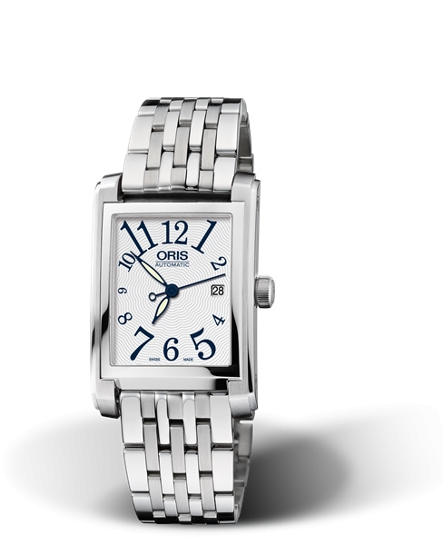 Oris 01 561 7656 4061-07 8 17 82 : Rectangular Date 24.5 Stainless Steel / Silver - Arabic / Bracelet