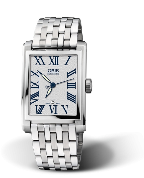 Oris 01 561 7657 4071-07 8 21 82 : Rectangular Date 30 Stainless Steel / Silver - Roman / Bracelet