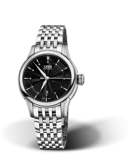 Oris 01 561 7687 4094-07 8 14 77 : Artelier Date Diamonds 31 Stainless Steel / Black / Bracelet