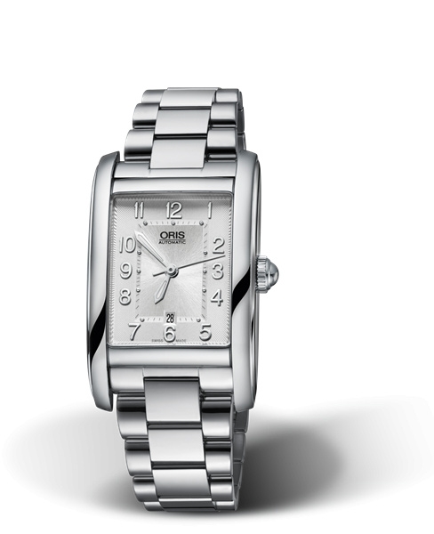 Oris 01 561 7692 4061-07 8 18 20 : Rectangular Date 25 Stainless Steel / Silver - Arabic / Bracelet
