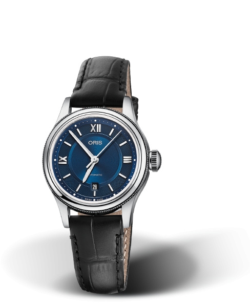 Oris 01 561 7718 4075-07 5 14 35 : Classic Date Lady 28.5 Stainless Steel / Blue