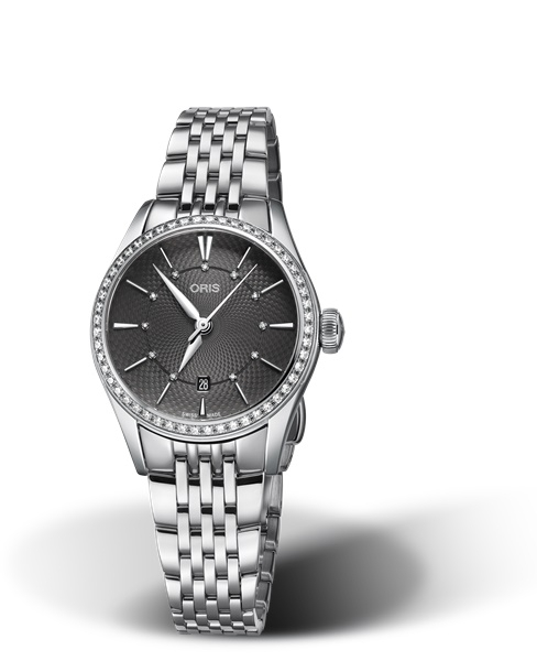 Oris 01 561 7722 4953-07 8 14 79 : Artelier Date Diamonds 28 Stainless Steel - Diamond / Grey / Bracelet