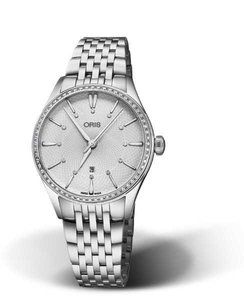 Oris 01 561 7724 4951-07 8 17 79 : Artelier Date Diamonds 33 Stainless Steel - Diamond / Silver / Bracelet