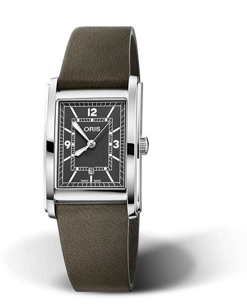 Oris 01 561 7783 4063-07 5 19 16 : Rectangular Date 25.5 Stainless Steel / Green