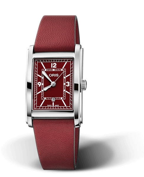Oris 01 561 7783 4068-07 5 19 18 : Rectangular Date 25.5 Stainless Steel / Red