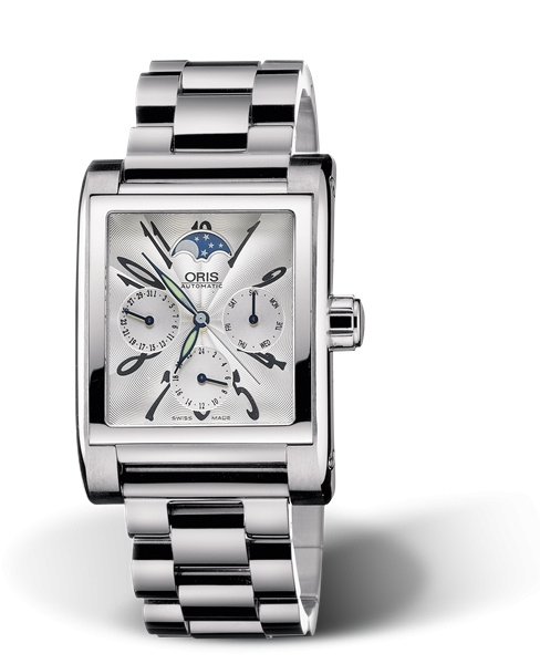 Oris 01 581 7528 4061-07 8 22 68 : Rectangular Complication Stainless Steel / Silver - Arabic