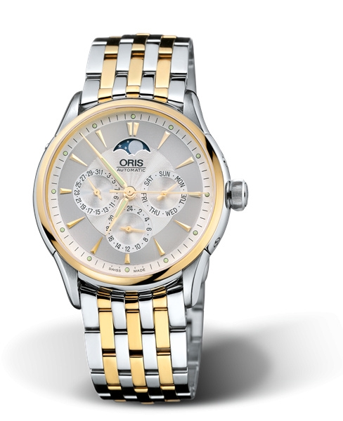 Oris 01 581 7592 4351-07 8 21 74 : Artelier Complication 40 Stainless Steel - Yelllow Gold / Silver / Bracelet