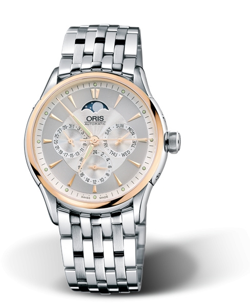 Oris 01 581 7592 6351-07 8 21 73 : Artelier Complication 40 Stainless Steel - Rose Gold / Silver / Bracelet