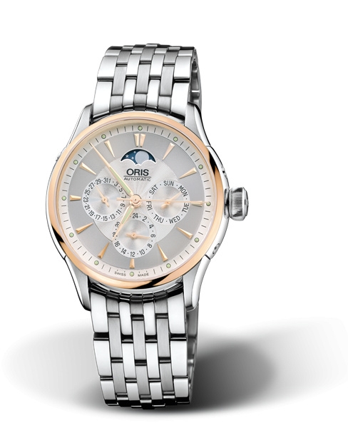Oris 01 581 7606 6351-07 8 18 73 : Artelier Complication 35 Stainless Steel - Rose Gold / Silver / Bracelet