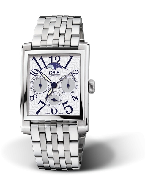 Oris 01 581 7658 4061-07 8 23 82 : Rectangular Complication Stainless Steel / Silver - Arabic / Bracelet