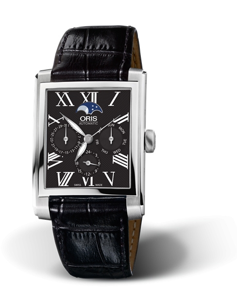 Oris 01 581 7658 4074-07 5 23 71FC : Rectangular Complication Stainless Steel / Black - Roman