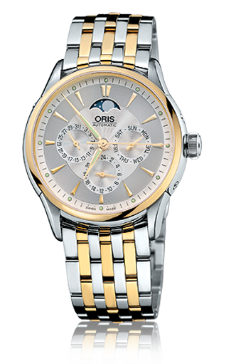 Oris 01 582 7592 4351-07 8 21 74 : Artelier Complication 40 Stainless Steel - Yellow Gold / Silver / Bracelet