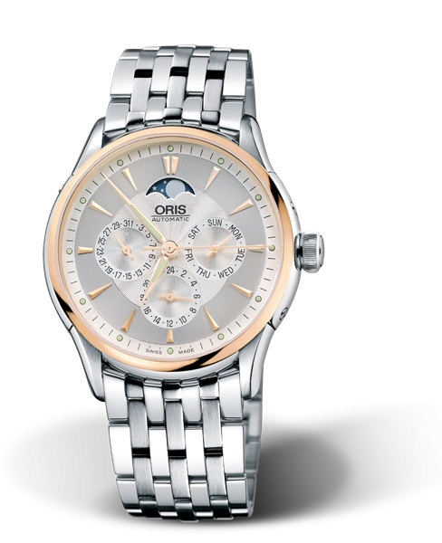 Oris 01 582 7592 6351-07 8 21 73 : Artelier Complication 40 Stainless Steel - Rose Gold / Silver / Bracelet