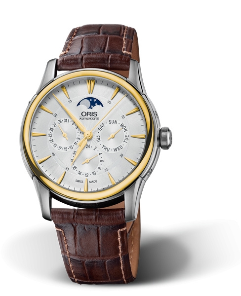 Oris 01 582 7689 4351-07 1 21 73FC : Artelier Complication 40.5 Stainless Steel - Yellow Gold / Silver