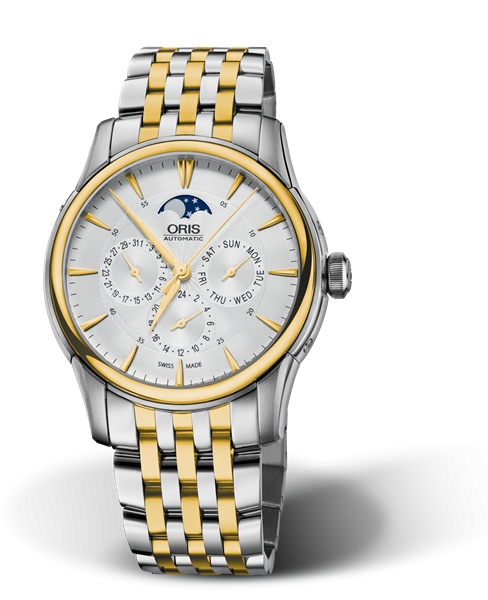 Oris 01 582 7689 4351-07 8 21 78 : Artelier Complication 40.5 Stainless Steel - Yellow Gold / Silver / Bracelet